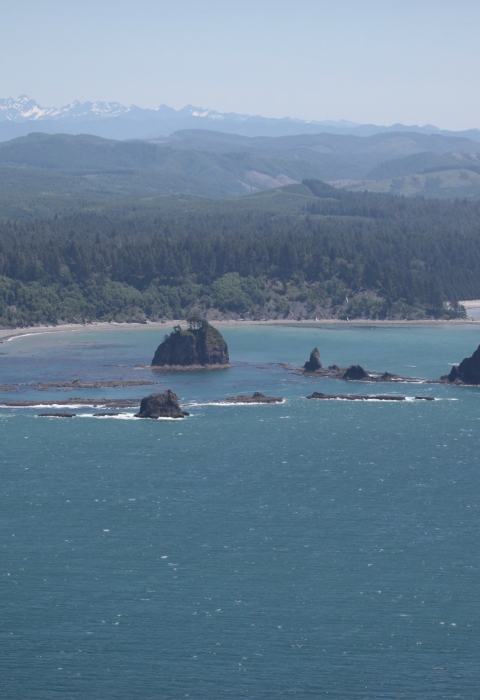 Some of Washington's coastal islands viewed from offshore