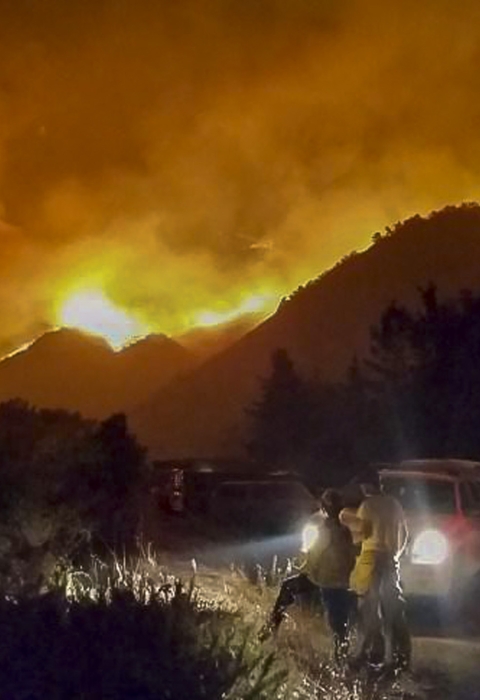 A blazing fire