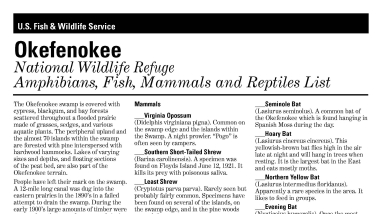 An image of the refuge wildlife list.
