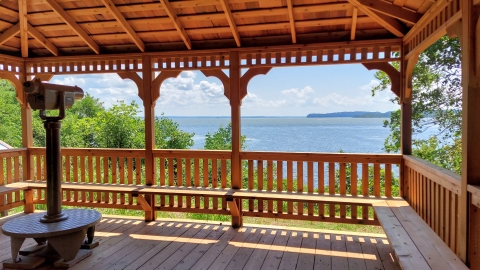 A gazebo overlooking Occoquan Bay