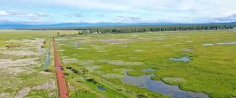 Klamath Marsh Refuge from the air looking West